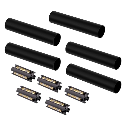 Underground Wire Splice Kit Suit for 14/3 to 8/3 Direct Burial UF Electrical Cable - 600V Max with Heat Shrink Tube and Connector, 5 Set