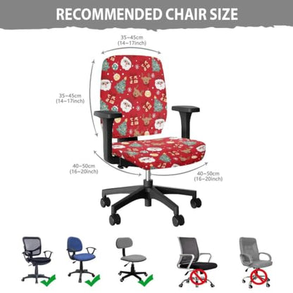 Christmas Santa Print Chair Covers Fashion Gaming Chair Cover - color: Christmas Santa Print