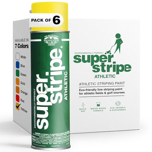 Fox Valley Athletic Field Striping Paint 18 oz Pack of 6, Yellow - color: Athletic Yellow