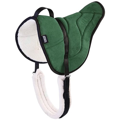 Harrison Howard Equestrian Saddle Pad Horse Riding Pad Bareback Pad with Girth - color: Forest Green