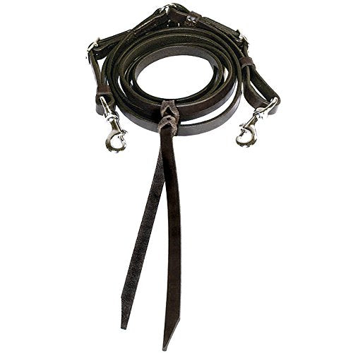 Tucker Adjustable Trail Rein w/Chrome Black