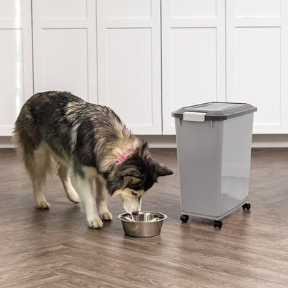 IRIS USA Dog Food Storage Container, Up to 40 lbs, Gray/Dark Gray - color: Gray/Dark Gray, size: 40 lbs