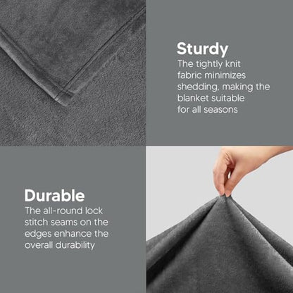 Utopia Bedding Ultra Soft Fleece Bed Blanket Throw Size Grey (50x60 Inches) - color: Grey, size: Throw (50x60 Inch)