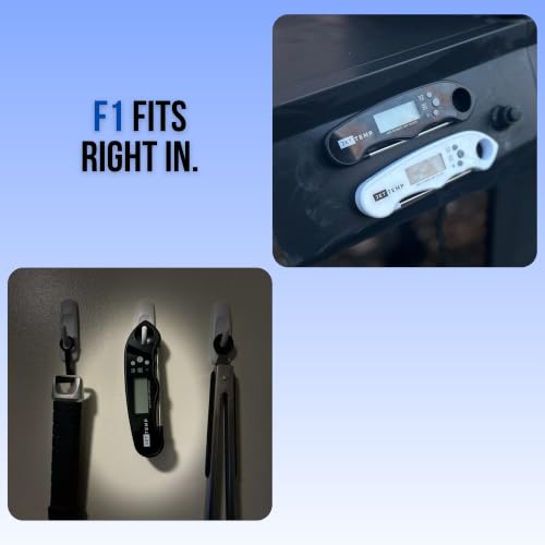 F1 Digital Meat Thermometer - Fast, Accurate, Waterproof - Great for Cooking, Grilling, Baking, Frying - color: Stealth Black