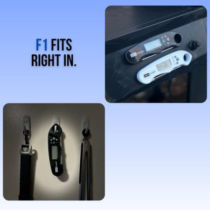 F1 Digital Meat Thermometer - Fast, Accurate, Waterproof - Great for Cooking, Grilling, Baking, Frying - color: Stealth Black