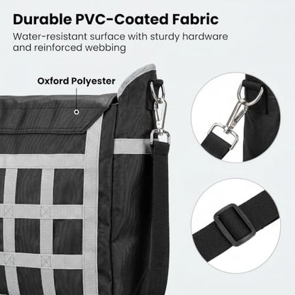 2 Pack Slow Feed Horse Hay Bag, Heavy Duty Waterproof Oxford Hay Feeder Bag with 3.6" Slow Feed Holes, Hanging Hay Net for Stall, Fence, Trailer, Fit Horse Sheep Goat Cattle Donkey