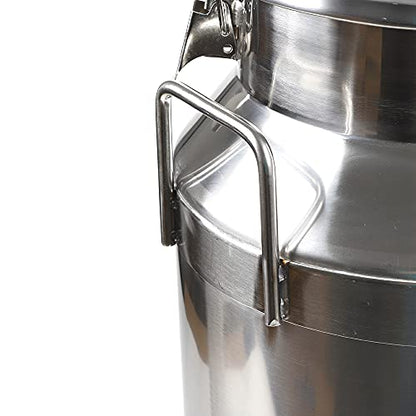 Milk Can Milk Bottle, 20/30/ 40/50/ 60L Stainless Steel Heavy Duty Milk Jug Wine Pail Bucket Square Liquid Container Storage with Embedded Silicone Sealed Lid for Home Restaurant Bar Silver (40L) - size: 40L