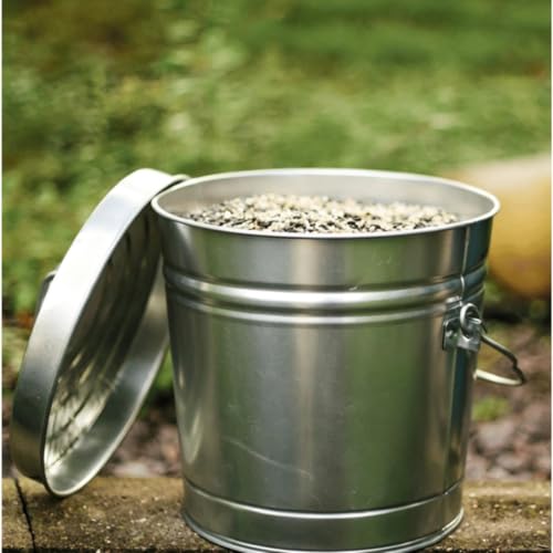 6 Gallon Galvanized Steel Locking Lid Storage Can, Airtight Rodent Proof Metal Bin for Pet Food Seed Dry Goods Storage