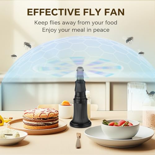 Fly Fans for Tables, Fly Fan Outdoor Indoor Keep Flies Away, Table Top Spinner with Holographic Blades, Flies Deterrent for Picnic, Restaurant, Party, Home, BBQ (4 Pack) (Classic) - style: Classic