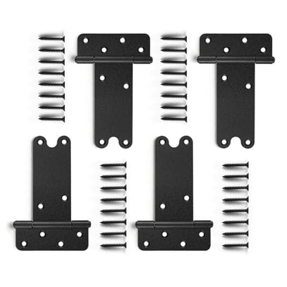 6“ Gate Hinges,280 Lbs Capacity, Matte Black,4 Pack Heavy Duty Hinge | T-Strap Shed Door Hinges, Wrought Hardware for Wooden Fences, Barn Door Hinge (6“-4 pcs-U-Matte Black) - size: 6“-4 pcs-U-Matte Black