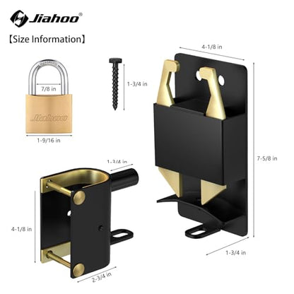 JIAHOO 2 Way Farm Gate Latch, Heavy Duty Gate Latches for Metal Tube Gates - style: Farm Gate Latch & Padlock