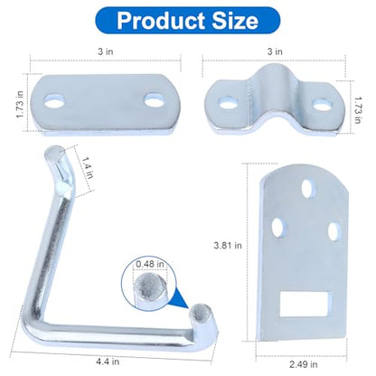 Stake Bed Latches Bracket Set, 2 Pack | Straight Side Gate Latch, For Utility Trailers, Stake Gates, Carports, Wooden Safety Racks, Trucks and Trailers, Heavy Duty