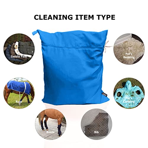 Pet Washing Bag Dog Cat Horse Hair Laundry Bag for Rug Sheet Boots Pets Laundry Helper by Harrison Howard True Blue - color: True Blue