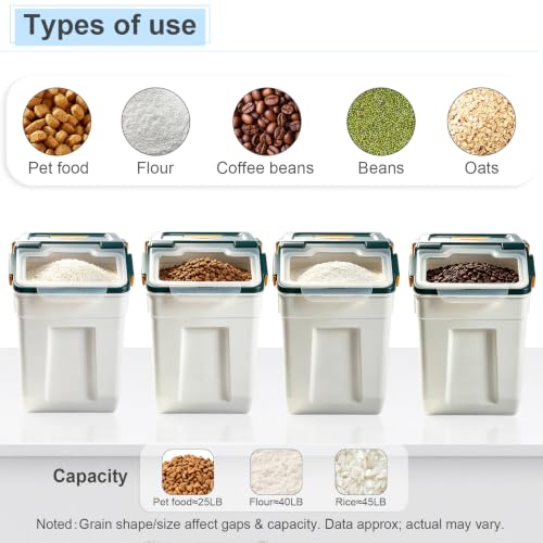 Saim 4Pack 50lb Flour & Rice Storage Container Bin (Dark Blue) - color: 4Pack 50lbs Dark Blue