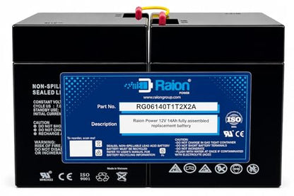 Raion Power Compatible Replacement 12V 14Ah Solar Electric Fence Battery for Parmak 902, MAG12SP, and MAG12 SP RG06140T1T2X2A