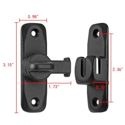 Matte Black Barn Door Latches,90/180 Degree Gate Lock_B - color: Matte Black