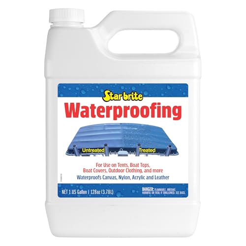 STAR BRITE Waterproofing Spray, Waterproofer + Stain Repellent + UV Protection for Boat Covers, Car Covers, Bimini Tops, Tents, Jackets, Backpacks, Boots, Awnings, Patio Covers & More - color: 1 Gallon