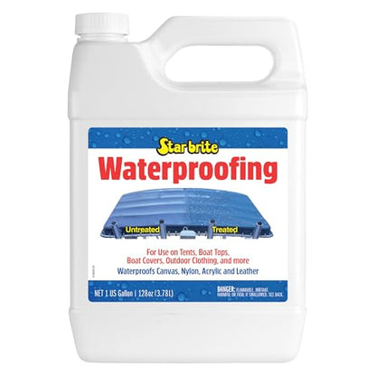 STAR BRITE Waterproofing Spray, Waterproofer + Stain Repellent + UV Protection for Boat Covers, Car Covers, Bimini Tops, Tents, Jackets, Backpacks, Boots, Awnings, Patio Covers & More - color: 1 Gallon