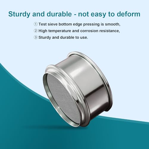 Full 304 Stainless Steel Mesh Sieve Screen, LVDALAB 50 Mesh (0.355mm) Aperture, 2.4inch(6CM) Dia Standard Sample Analysis Test Sieves Sifters Strainer for Industrial Laboratory Homes - size: 50 Mesh(0.355mm)/Ф2.4in(6CM)