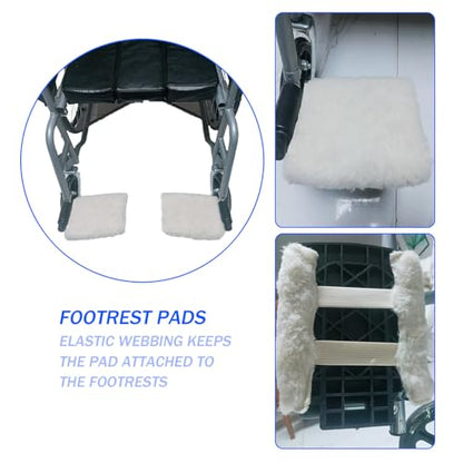 Faux Synthetic Sheepskin Bed Pad Wheelchair Blanket Wheelchair Leg Rest Pad Foot Protectant Recliner Leg Cushion Footrest Cover Foot Armrest Covers Footplate Protector(Apricot) (Footrest Pads) - size: Footrest Pads