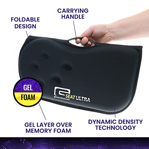 GSeat Ultra Orthopedic Gel and Foam Seat Cushion (Gray) – for Coccyx, Back, Tailbone, Prostate, Postnatal, and Sciatica Pain/Discomfort – Office, Car, Chair, Travel - color: Gray