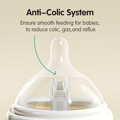Aynmer Natural Flow Baby Bottle Silicone Nipple，0+ Months, 4 Counts (M) - color: M (3m+)
