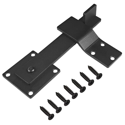 6" Barn Door Flip Latch Lock Heavy Duty Gate Latch Barn Door Lock Hardware for Fence, Shed, Farm, Garden, Sliding Door, Matte Black