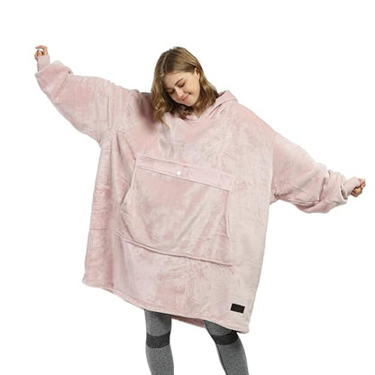 Catalonia Oversized Blanket Hoodie, Wearable Fleece Blanket Sweatshirt - color: Pink / Fleece