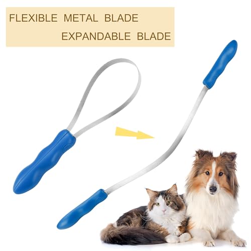 Dual-Sided Shedding Blade Dog Hair Brush（Blue 2 Pcs）