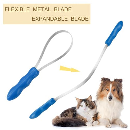 Dual-Sided Shedding Blade Dog Hair Brush（Blue 2 Pcs）