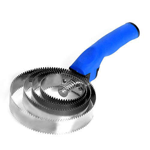 BOTH WINNERS Reversible Stainless Steel Curry Comb with Soft Touch Grip (Blue) - color: Royal Blue