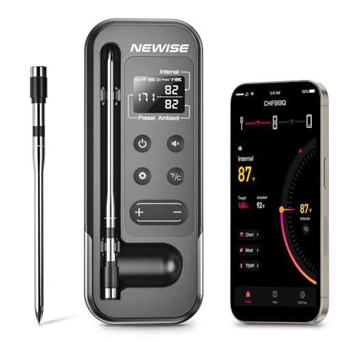 Newise Bluetooth Meat Thermometer with Smart APP, 800FT Wireless Range - size: 1 Probe
