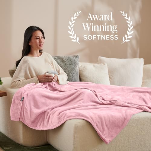 Bare Home Fleece Blanket Luxury Microplush (Full/Queen, Light Pink) - color: 18 - Light Pink, size: Full/Queen