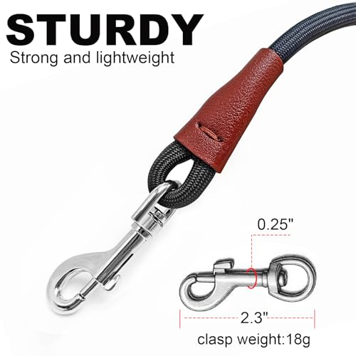 Small Dog Leash 1/4" by 6/8/10FT Lightweight Strong Rope Leash - color: black, size: 1/4" x 10'