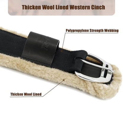 Jeereal Fleece Western Cinch,Breathable Horse Cinch Girth for Western Saddle - size: 30 Inch, style: Straight | Plus