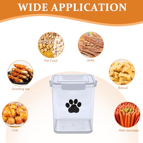 4L Dog Food Storage Container,Airtight Pet Food Storage Containers with Buckle-Lock Lids & Spoon,Plastic Cat Food Bin BPA Free,Dog Treat Container for Dog, Cat, Bird Seed - Bright White