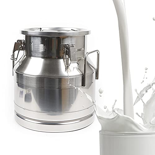 Milk Can Water Jug Coffee Canister Stainless Steel Bucket Milk Jug W/Independent Embedded Silicone Sealed Lid Easy to Use and Clean Storage (20L/5.25 Gallon) - color: 20L/5.25 Gallon