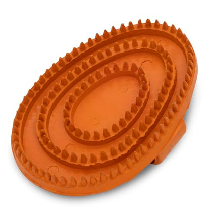 Grewal Equestrian Palm Fit Curry Comb (Orange) - color: Orange