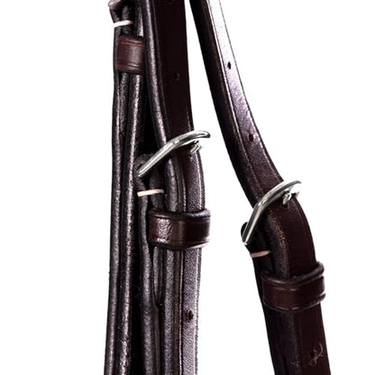Equinavia Valkyrie Fancy Stitched Padded Cavesson Hunter Bridle with Reins - size: Warmblood