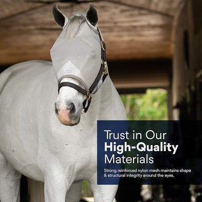 Warmblood Fly Mask Without Ears, UV Protection, Oversize