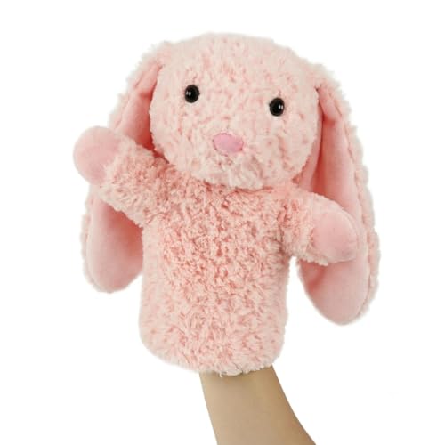 Bunny Puppet for Kids Rabbit Puppets Animal Stuffed Toy Gift for Boys Girls Washable Springtime Easter Animal Stuffed Fabric Interactive Role Play Family Fun - color: Bunny