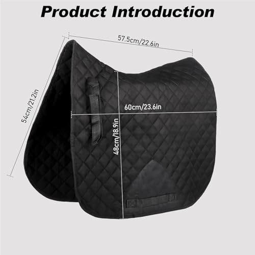 Basic Breathable Horses Saddle Pad, Breathable Schooling Pad, Black