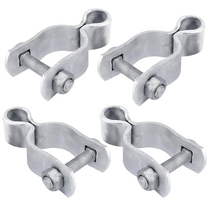 4 Pack 1-5/8" Chain Link Fence Frame Gate Post Female Hinge, Galvanized Steel Gate Hinge for Fence Posts, Bolts & Nuts Included - size: 1-5/8" Female