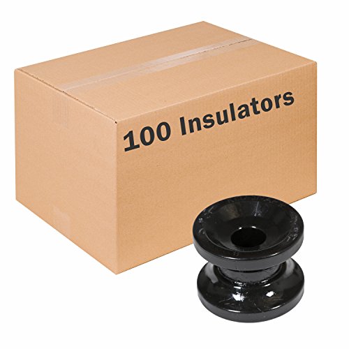 Zareba Donut Corner Insulator for Electric Fencing - ICDB-Z - Black, 100 Pack - 5000 lb Tensile Strength - Durable Construction - Use with Wire, Polytape, Polyrope - Includes 100 Insulators - size: 10 Bags