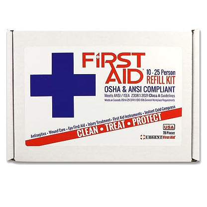 OSHA & ANSI 2021 Class A Refill Kit, 25 Person, 78 Pieces, First Aid Refill
