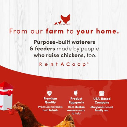 RentACoop 32oz Automatic Drinker with Auto-Fill Cup & Horizontal Nipple