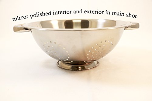 EXCELSTEEL Heavy Duty Stainless Steel Colander 5 Qt | Easy Grip Handles | Self-Draining Base | Mirror Polished | Dishwasher Safe | Pack of 1 - size: 5 Qt (Pack of 1)