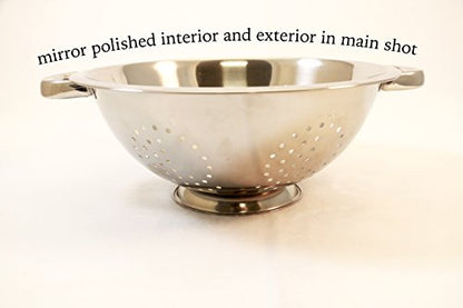 EXCELSTEEL Heavy Duty Stainless Steel Colander 5 Qt | Easy Grip Handles | Self-Draining Base | Mirror Polished | Dishwasher Safe | Pack of 1 - size: 5 Qt (Pack of 1)
