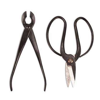 BambooMN Bonsai Basics Set - 8" Concave Cutter, 7" Heavy Duty Shear - 3 Sets - color: Concave Cutter & Heavy Duty Shear Set, size: 3