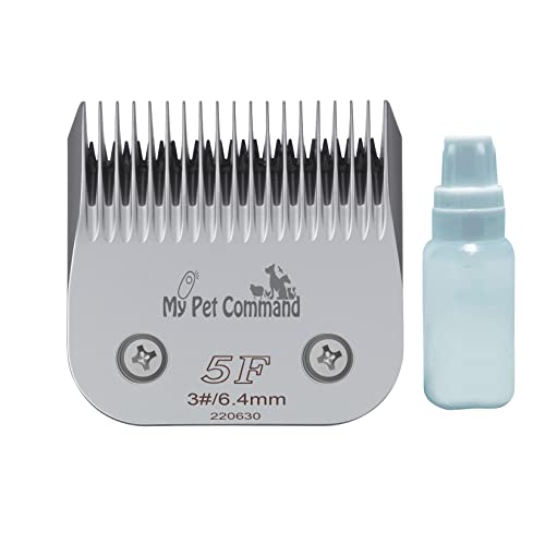 My Pet Command #5F Blade for Cordless Pet Clipper Model MPC15DS | Replacement or Additional Blades/Guides, 1 Bottle of Lube oil - size: 5F Blade 6.4mm